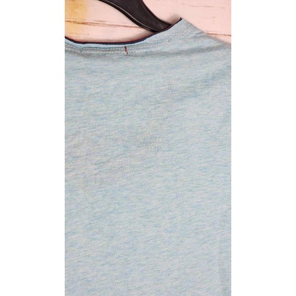 Rare Vassari Los Angeles Light Blue Crew Neck Men's Designer Shirt - Cut Edges - Picture 11 of 15